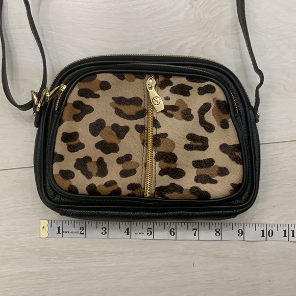 Valentina Leopard Leather Calf Hair Shoulder/ Crossbody Bag - Picture 16 of 17